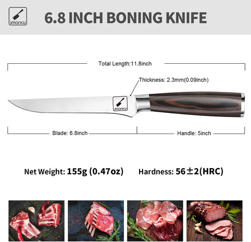 Cuchillo Para Deshuesar, Cuchillo De Filetear De 6 Pulgadas