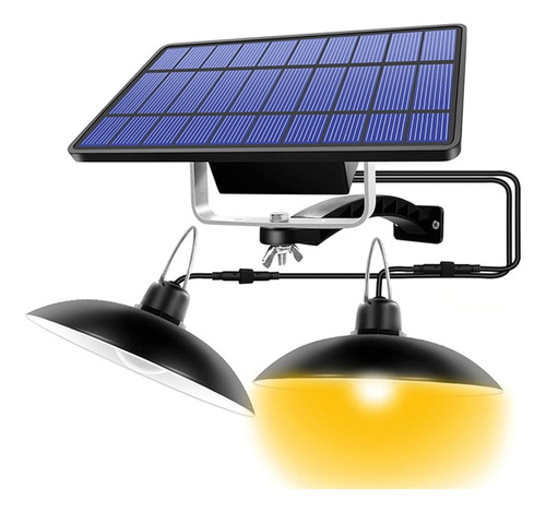 Lampara Solar Doble Jardin Pergola Seguridad Luz Led