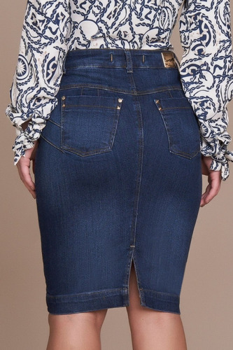 Imagem 3 de 7 de Saia Tradicional Push Up Jeans Titanium - Tt25420