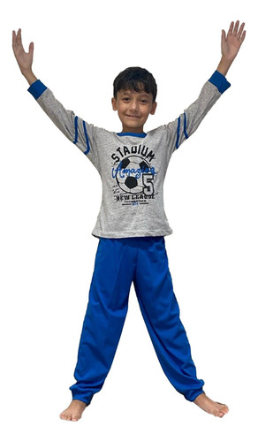 Pijama De Nene Niño Manga Larga Futbol Invierno Algodón
