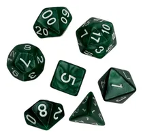 Comprar Set De 7 Dados Juegos De Rol - Verde Pasto Marmoleado