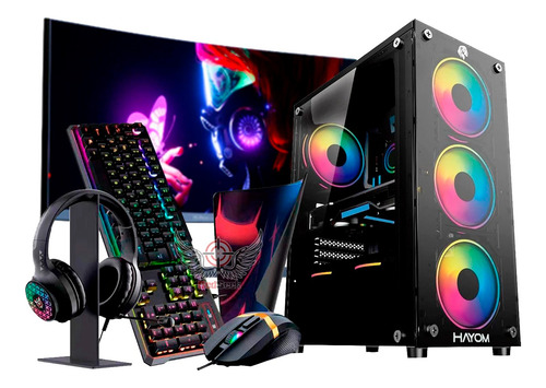 Pc Game Cpu 10ª I7 10700f 32gb Rtx 4060 Ddr6+ Monitor Curvo