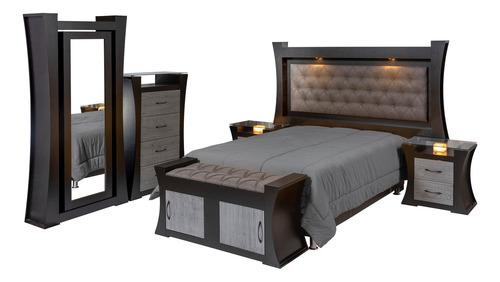 Recamara King Size Roig Chocolate Këssa Muebles