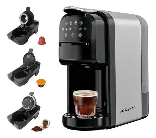 Cafeteira Elétrica Sokany 3 em 1 Nespresso Dolce Gusto 1400W Preta