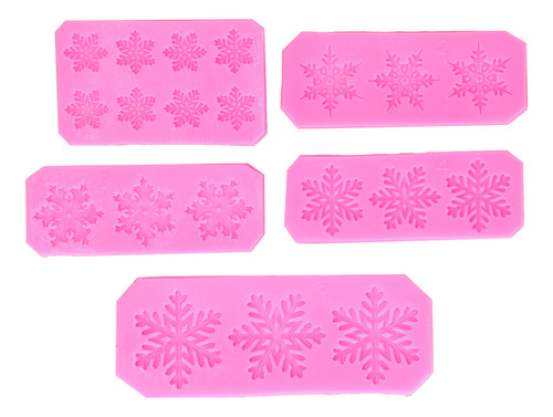 Moldes Para Copos De Nieve, 5 Unidades, Diseño No Viscoso, 5