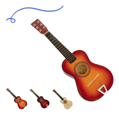 Mini Violão Madeira Infantil Semi Profissional Cordas Em Aço