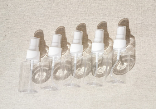 5 Botella De Spray Plastico 50ml. Trasparente.