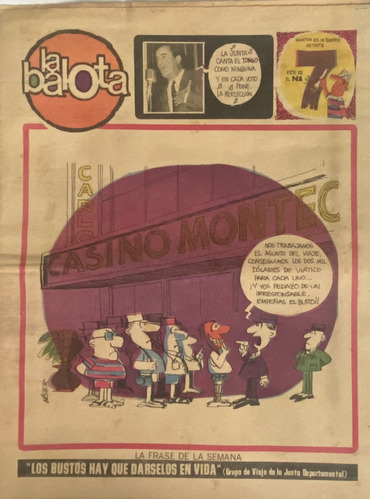 La Balota Revista Humor Uruguayo Nº 7, Blankito 1972 Ex5