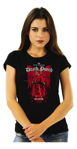 Polera Mujer Five Finger Death Punch Salvation Rock Impresió