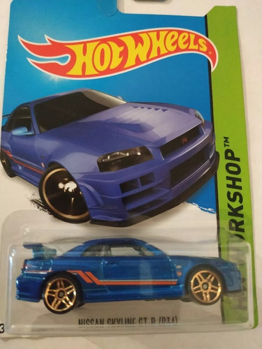 Hot Wheels 2014 Workshop Blue Nissan Skyline Gt-r (r34)  Car