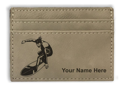 Cartera Con Clip Para Billetes - Hombre Surfista - Grabado P