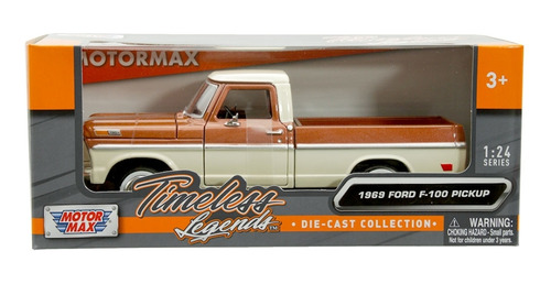 Motormax 1:24 1969 Ford F-100 Pickup Café Camioneta 