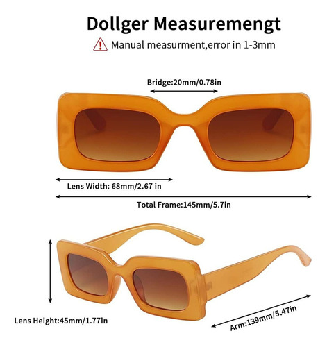 Paquete De 3 Gafas De Sol De Moda Color Caramelo Montura Cua