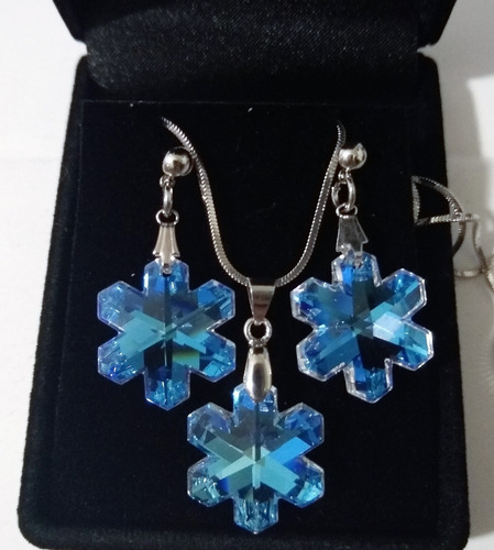 Imagem 2 de 6 de Conjunto Cristal Swarovski Floco De Neve