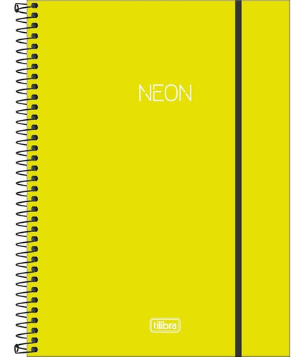 Caderno Espiral Universitário 1 Matéria Neon Verde 80 Folhas Tilibra