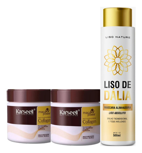 Máscara Karseell 2 Un Com Progressiva Liso De Dália 500ml