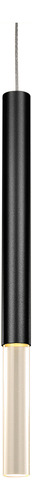 Pendente Tubo 30xø2,5cm Alumínio E Acrílico Preto Pd1810