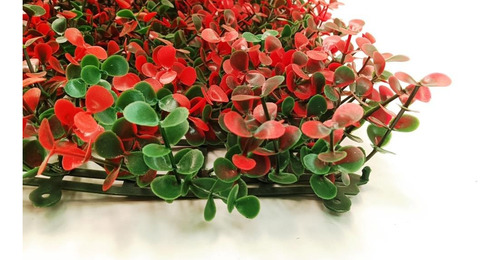 Follaje Artificial Muro Verde 3m2 Arrayan Rojo Panel 25x25