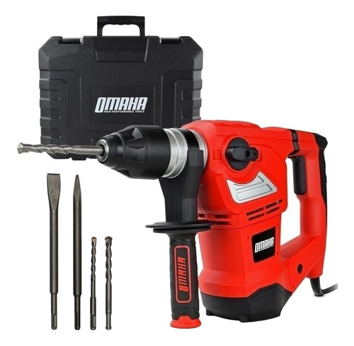 Imagen 2 de 10 de Rotomartillo electroneumático Omaha RM-36PLUS rojo frecuencia de 50Hz con 1800W de potencia 220V-230V