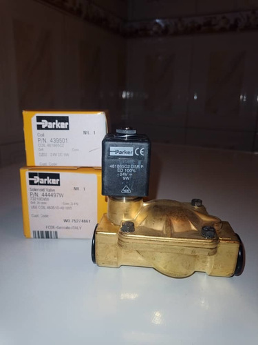 Válvula Solenoide Parker 3/4, Vitón, Bobina 24 Voltios Dc