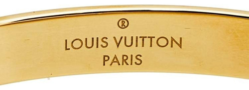 Pulsera Esclava Lv Enchapada En Oro 18k Dorado 6 Cm 17 Cm