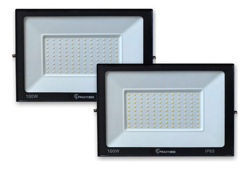 Pack X 2 Reflectores Led 100w Exterior Proyector 