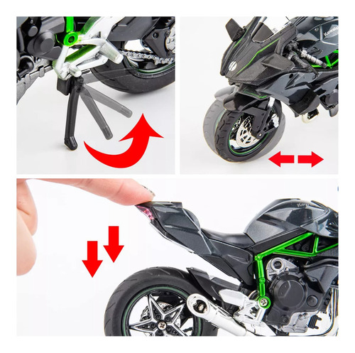 Modelo De Moto Miniatura Kawaski H2r Con Luz Y Sonido