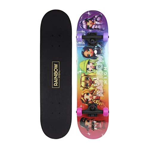 Rainbow High 31 Inch Skateboard, 9 Ply Maple Desk Skate Boar