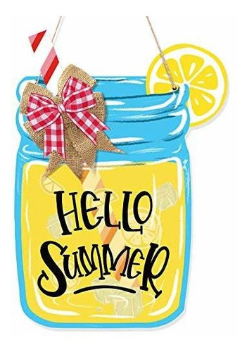 Señales - Huray Rayho Lemonade Door Hanger Happy Summer Welc