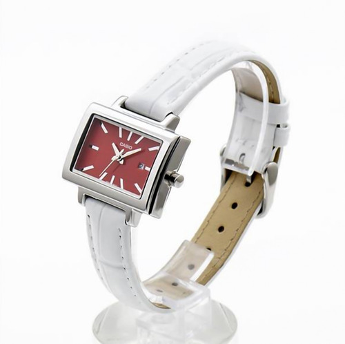 Reloj Casio Dama Ltp 1332l Piel Blanco Fechador Cristal