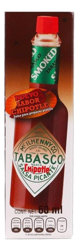 5 Pzas Salsa Picante Tabasco Sabor Chipotle 60 Ml