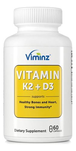 Viminz Vitamina D3 K2 5000 Iu Cápsulas Para Huesos Fuertes