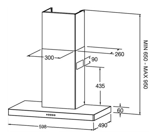 Imagen 2 de 3 de Campana Spar Stilo Pro Touch 60cm 6351033