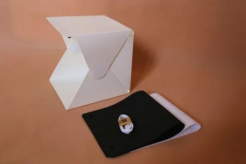 Caja Con Luz Para Fotos Fondo Blanco Y Negro Fotografia 23cm