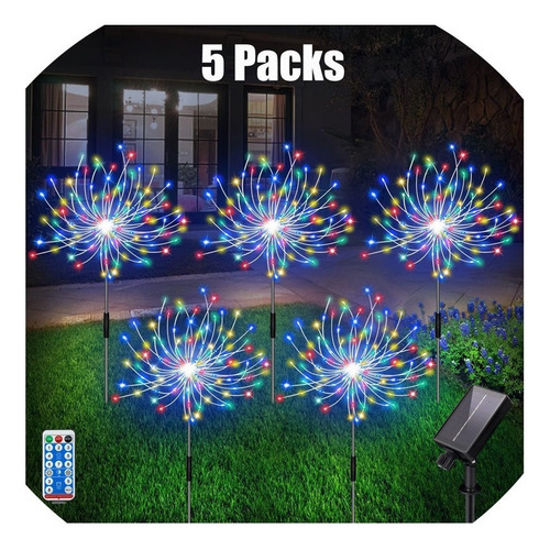 B Luces Led Solares De Fuegos Artificiales Para Exteriores