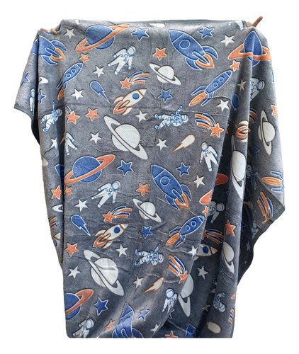 Frazada Manta Magica Luminosa Infantil Corderito Fluor 1 1/2 Espacio Gris