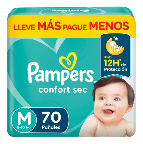 Pañales Pampers Confort Sec M 70 Unidades