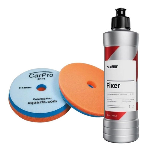 Kit Polimento Uma Etapa 250g Fixer + Boina Orange Pad Carpro