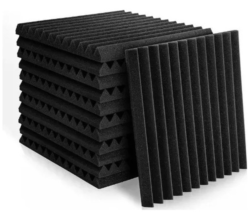 Espuma Acústica Kit 10 Placas 50x50 Cm Flat 20mm Anti Chamas