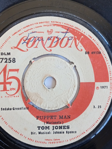 Vinilo Single De Tom Jones --puppet Man ( Y150 (Usado)