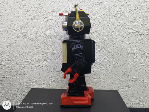 Robot Saturn Vintage Años 80's En Caja Completo De Colección Robot Saturn Vintage Negro (Usado)