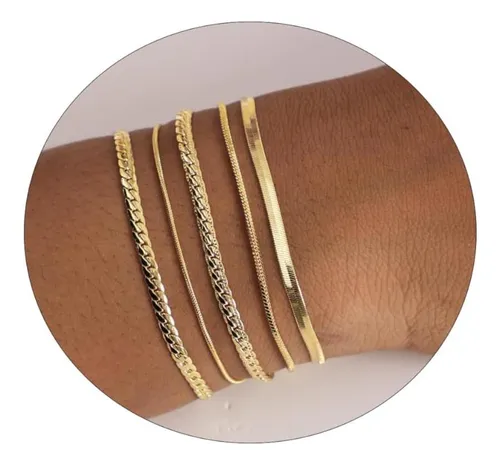 comprar Kyerlyn Juego De Pulseras De Oro Para Mujer, Chapado En Oro