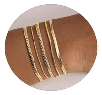 Comprar Kyerlyn Juego De Pulseras De Oro Para Mujer, Chapado En Oro