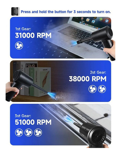 Mini Compresor De Aire Eléctrico Kit Limpieza Limpiar Polvol
