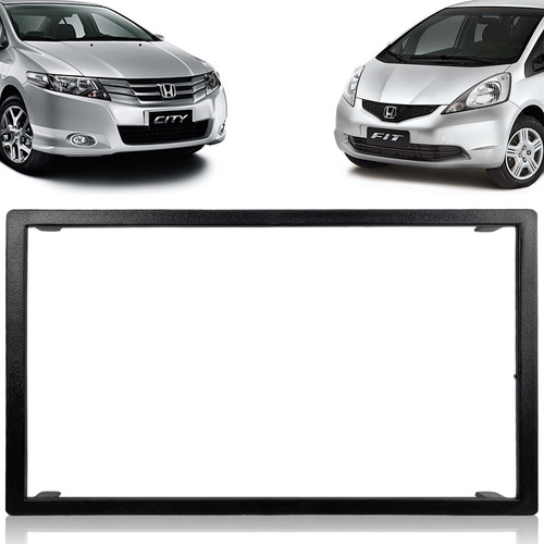 Imagem 1 de 6 de Moldura De Painel Dvd 2 Din Multimidia Dvd Mp5 Fit 04/14 City Dx 09/14 Preto