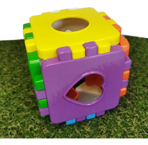 Cubo Didático Jogo De Encaixe As Peças Crianças Bebe 1 Ano - Kendy