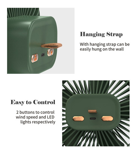 Imagen 6 de 9 de Ventilador De Techo Multifunción De Tres Velocidades 2000mah