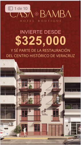 Inversión Con Rentabilidad Garantizada, Invierte En Un Porcentaje De Un Edificio En El Centro Historico De Veracruz Y Recibe Rentas Garantizadas De Por Vida.
