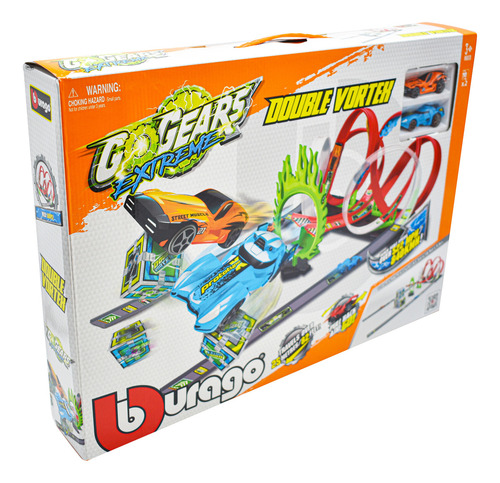 Go Gears Extreme Pista Double Vortex Bburago 18-30532 Cor Vermelha