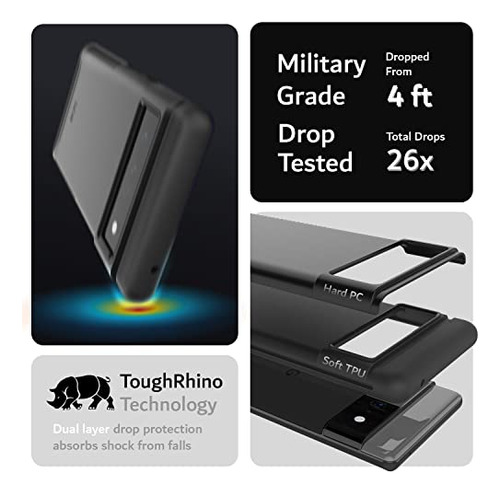 Funda Para Google Pixel 6 Pro Matte Negro Dual Layer Tough